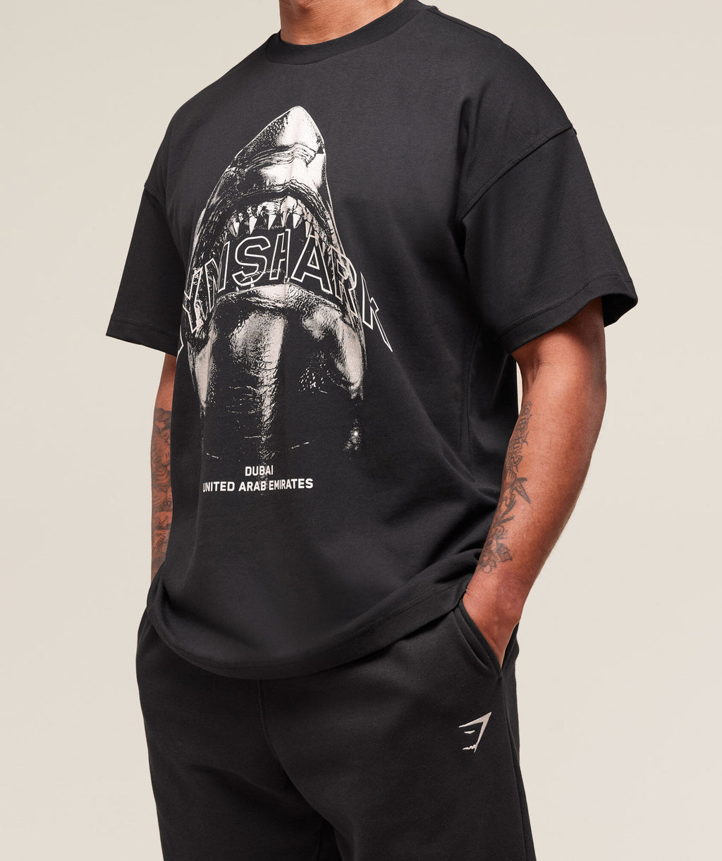 Shark Attack OS Tee Gymshark, Black
