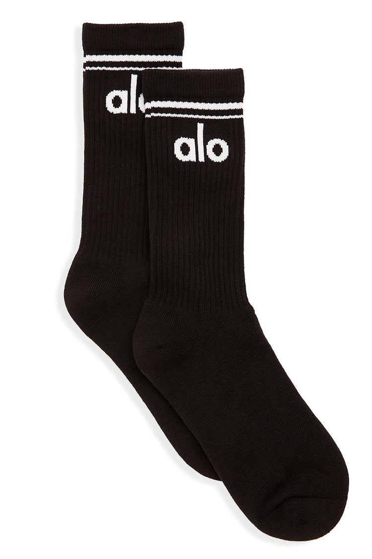 Alo Yoga - UNISEX THROWBACK SOCKS - BLACK