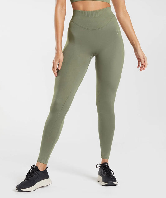 Sweat Seamless Leggings - Dusty Olive