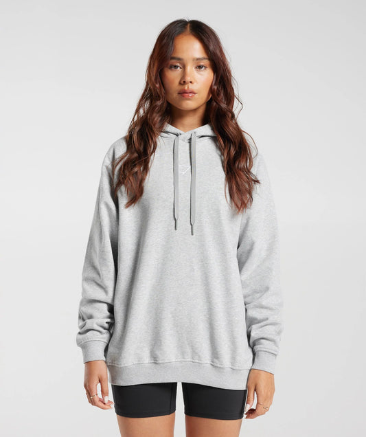 TRAINING OVERSIZED FLEECE HOODIE - GREY